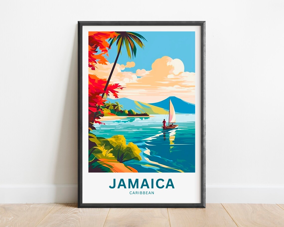 Jamaica Travel Print Caribbean Present Poster