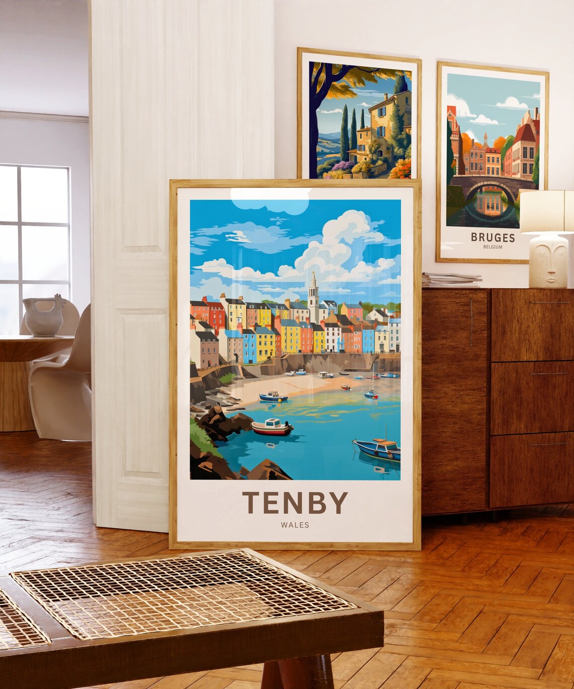 Tenby Travel Poster, Wales Wall Art Print - Image 5