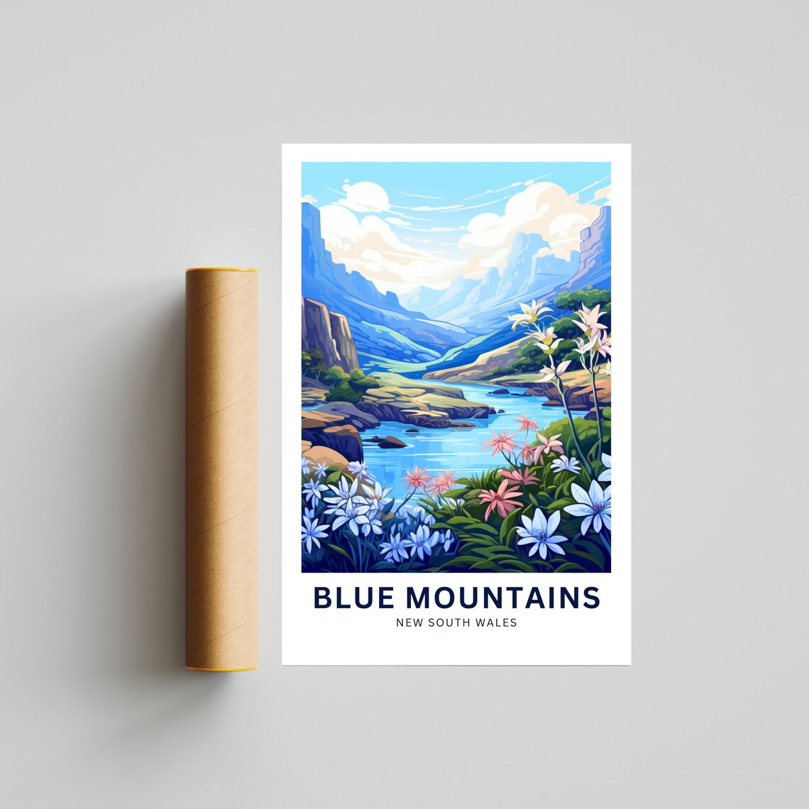 Blue Mountains New South Wales Wildflower River Valley Poster - Image 4