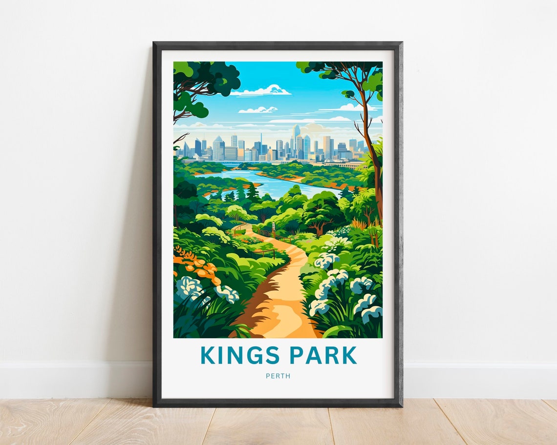 Kings Park Perth Garden Trail City Skyline Travel Poster Artwork
