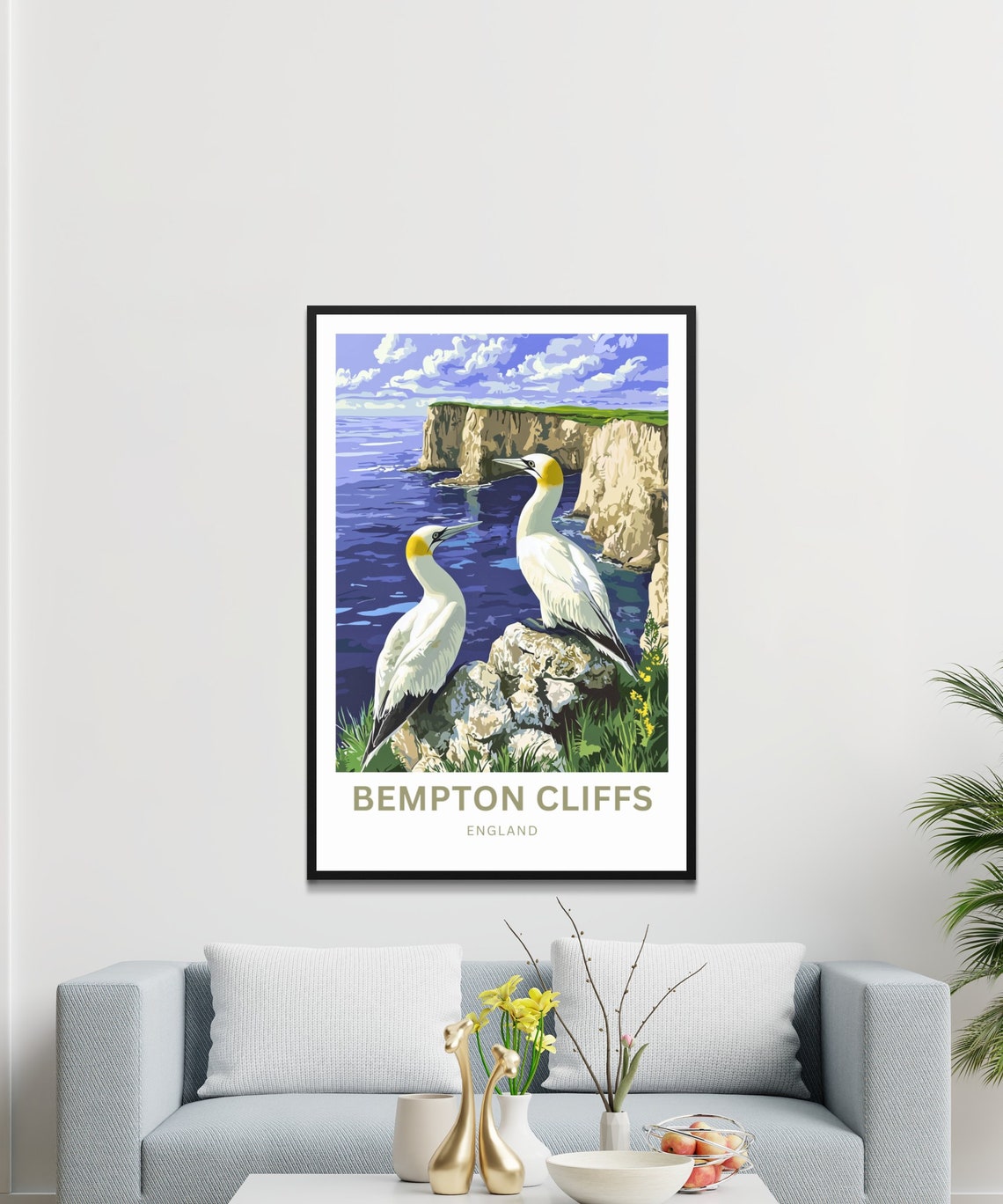 Bempton Cliffs England Gannets Seabirds Cliff View Travel Poster - Image 3