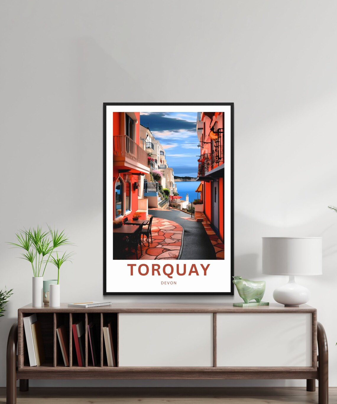 Torquay Devon Colorful Seaside Street Coastal England Travel Poster - Image 2