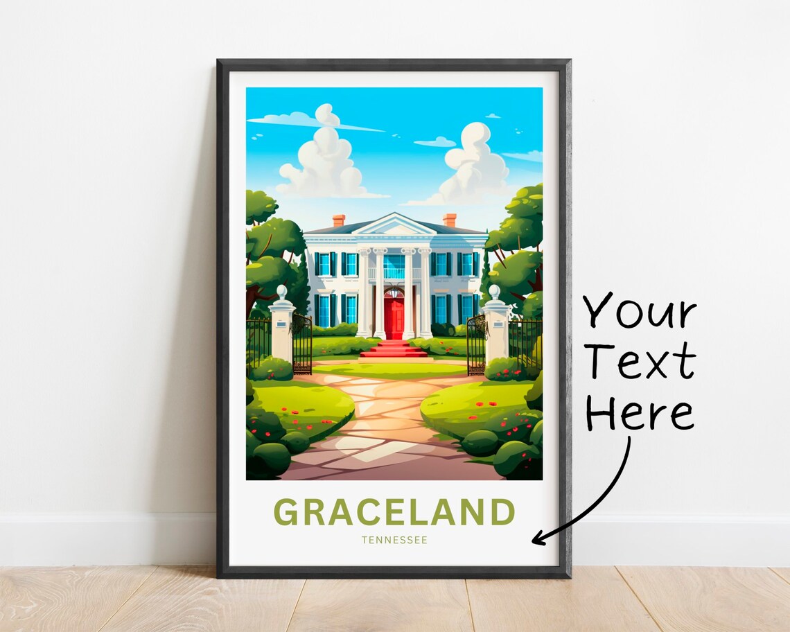 Graceland Mansion Memphis Tennessee Elvis Presley Home Travel Poster
