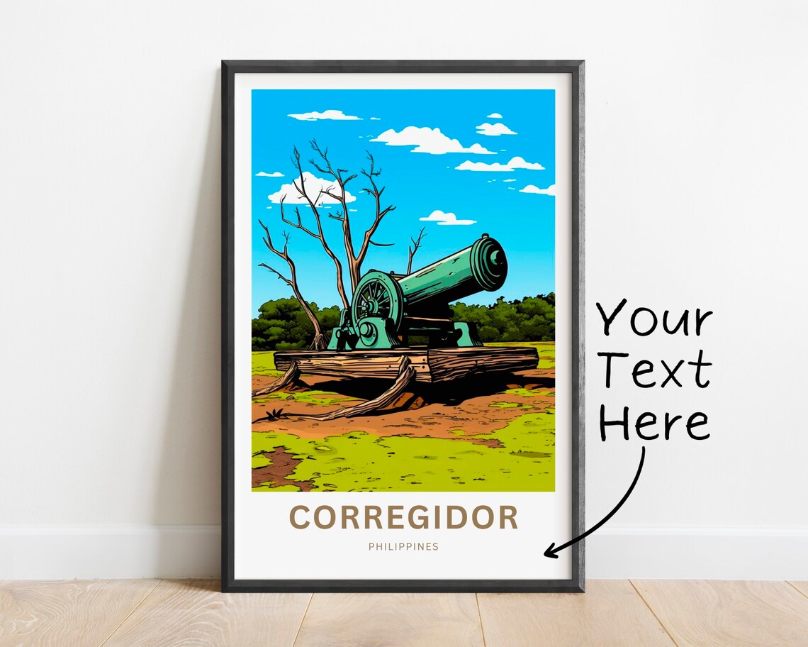 Corregidor Philippines Historic Cannon Battlefield Art Poster