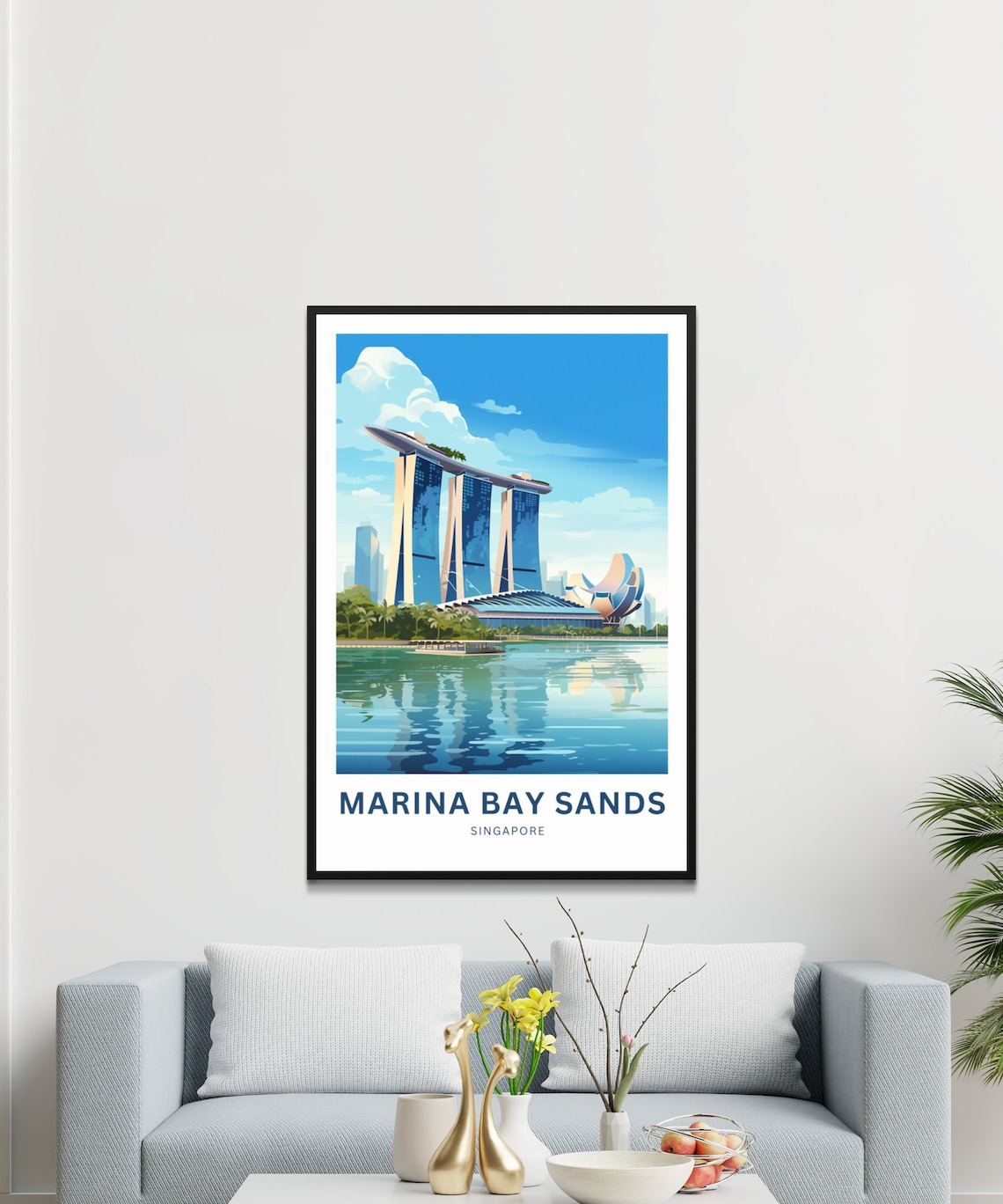 Marina Bay Sands Singapore Harbor Resort Skyline Travel Poster - Image 3