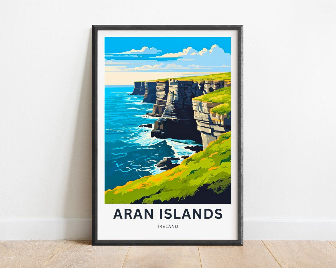 Aran Islands Travel Poster, Ireland Wall Art
