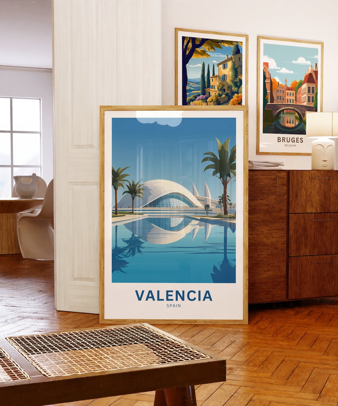 Personalized Valencia Spain Futuristic City of Arts Dome Travel Poster - Image 5