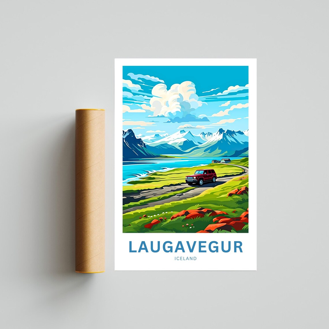 Laugavegur Iceland Scenic Highland Road Adventure Landscape Poster - Image 4