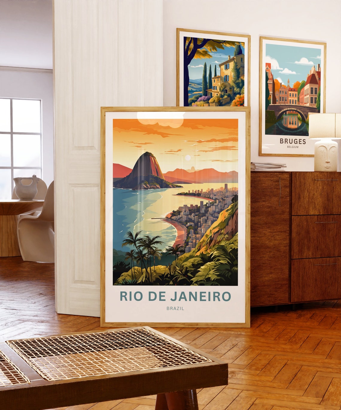 Rio De Janeiro Brazil Hillside Villa View Personalized Text Poster - Image 5