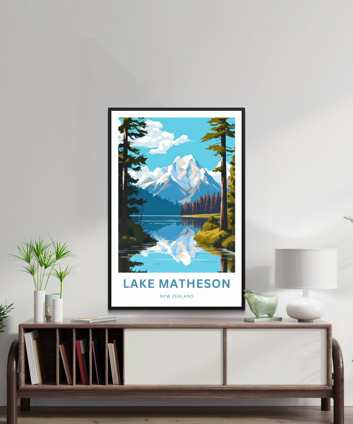 Personalized Lake Matheson New Zealand Custom Gift Travel Poster - Image 3