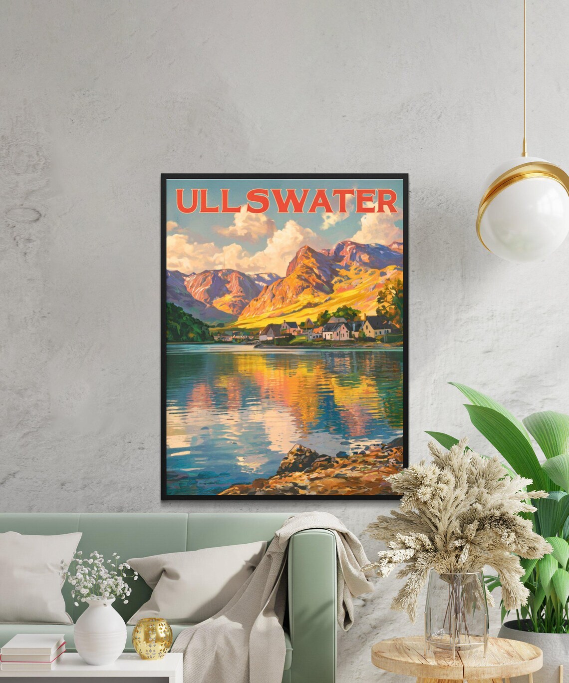Ullswater England Lake Village Mountain View Vintage Art Poster - Image 4