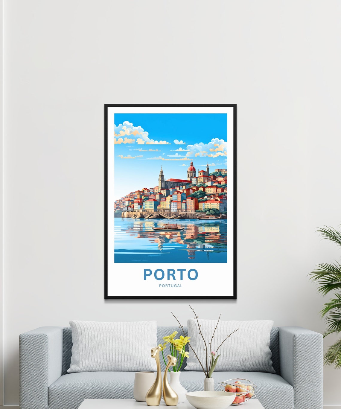 Personalized Porto Portugal Grand Waterfront Panorama Poster - Image 3