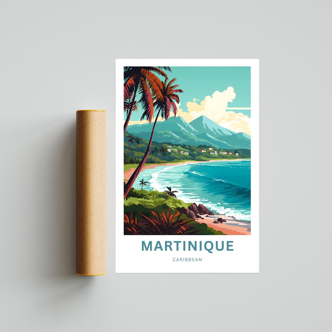 Martinique Travel Print Martinique Poster Caribbean Wall Art Framed Present Gift Caribbean Present - Image 4