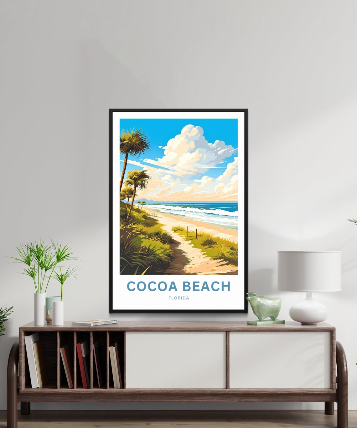 Personalized Cocoa Beach Florida Dunes Path Custom Travel Poster - Image 2