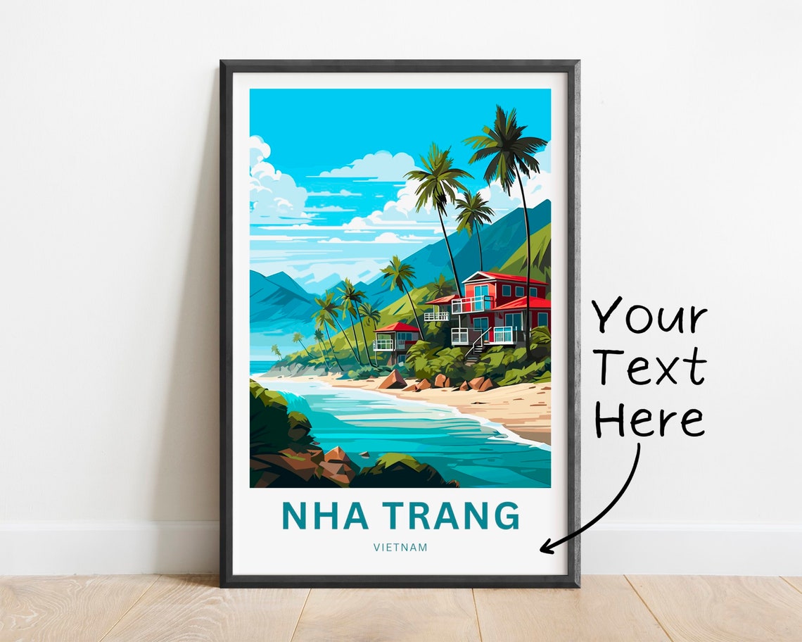 Nha Trang Vietnam Turquoise Bay Palm Villas Personalized Poster