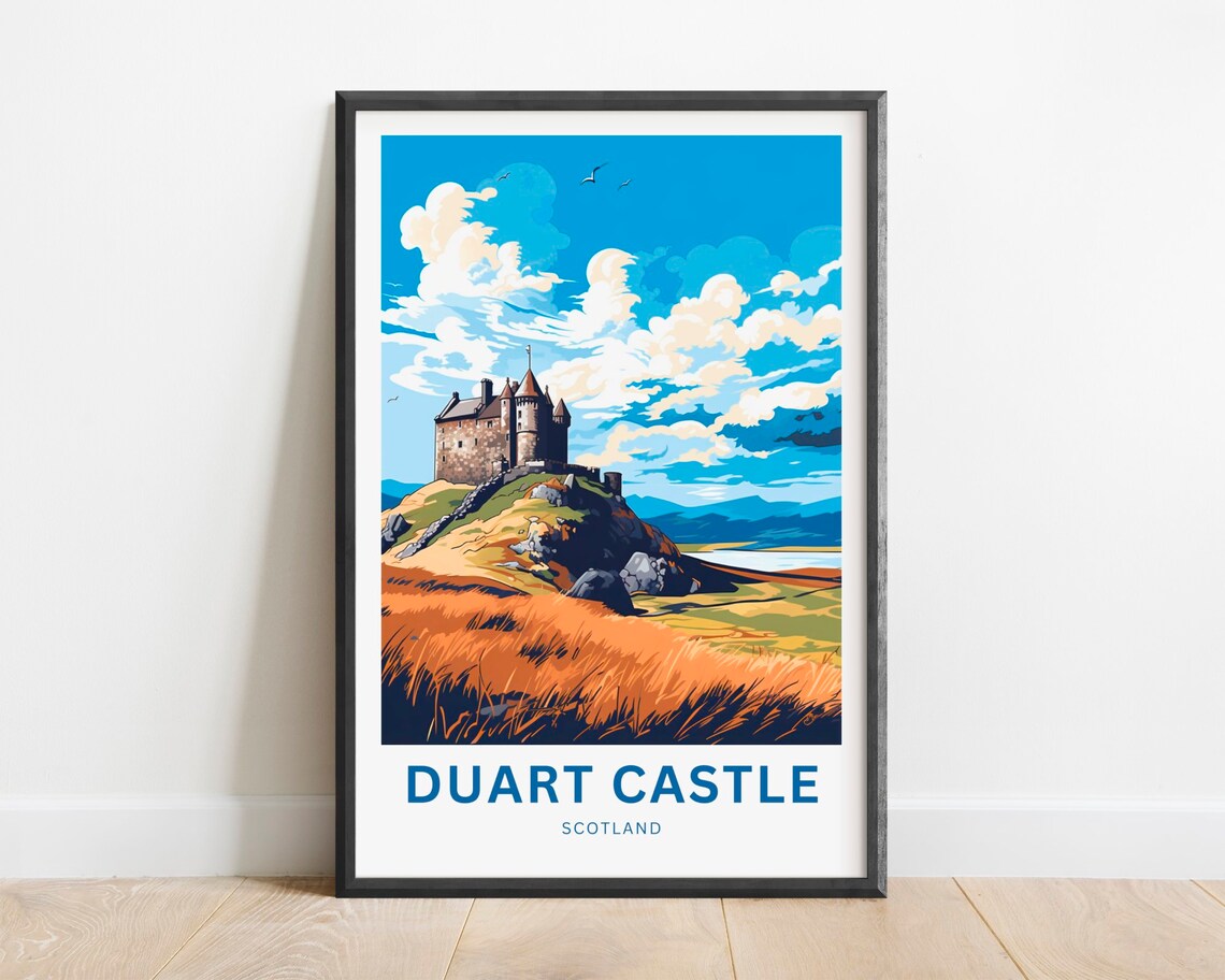 Duart Castle Scotland Island Castle Vintage Style Travel Poster