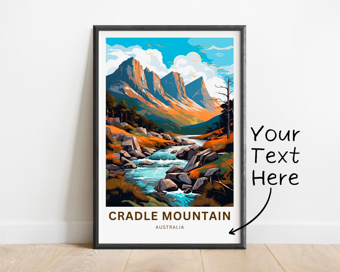 Personalized Cradle Mountain Australia River Custom Travel Poster