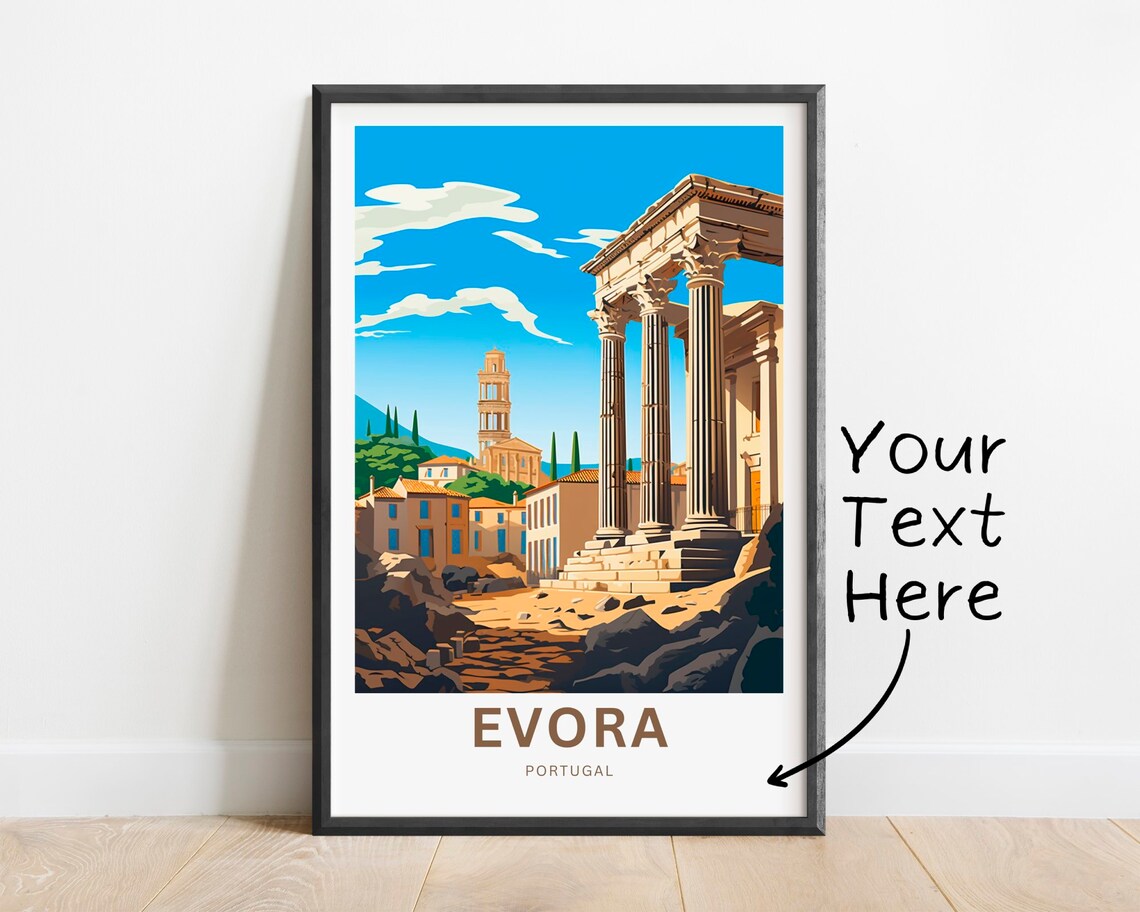 Personalized Evora Portugal Roman Temple Ruins Travel Poster