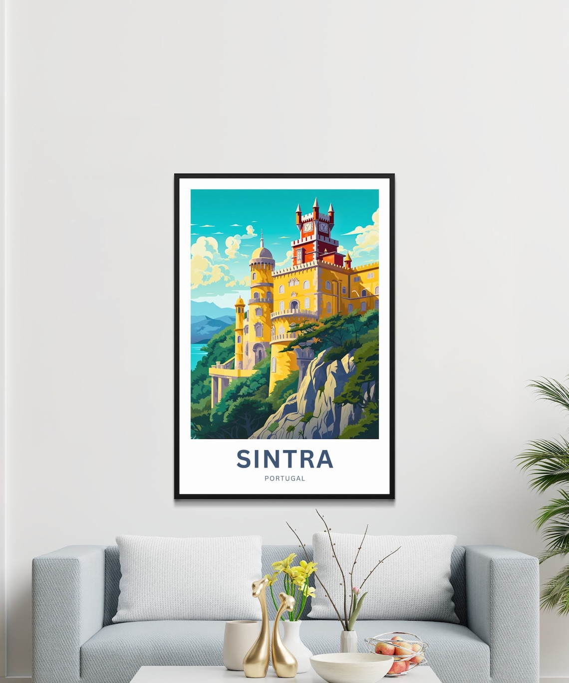 Sintra Portugal Travel Poster with Colorful Pena Palace on the Hill - Image 3