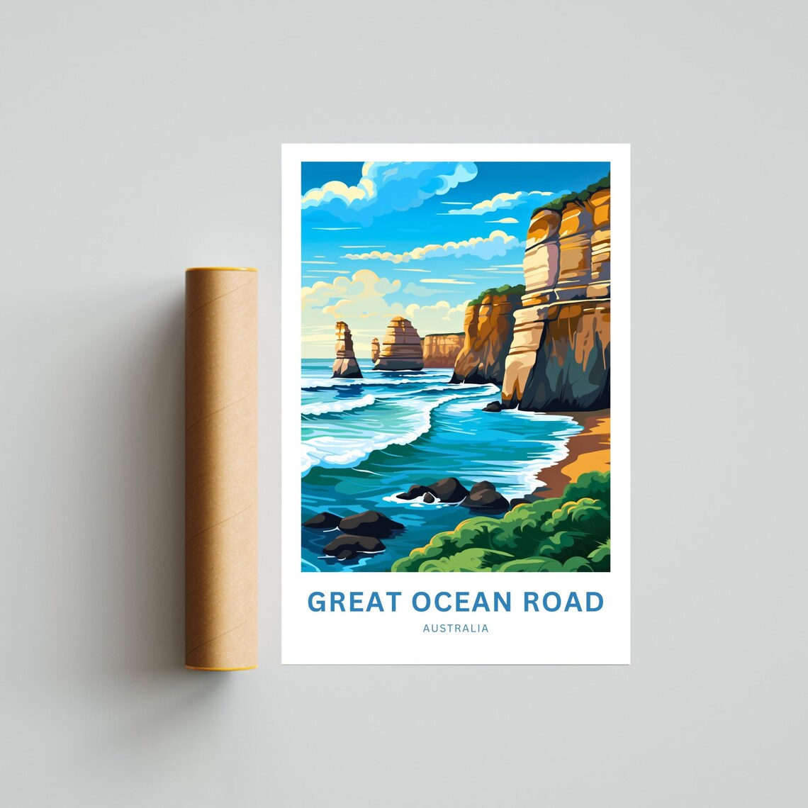Great Ocean Road Australia Twelve Apostles Surf Travel Poster - Image 4