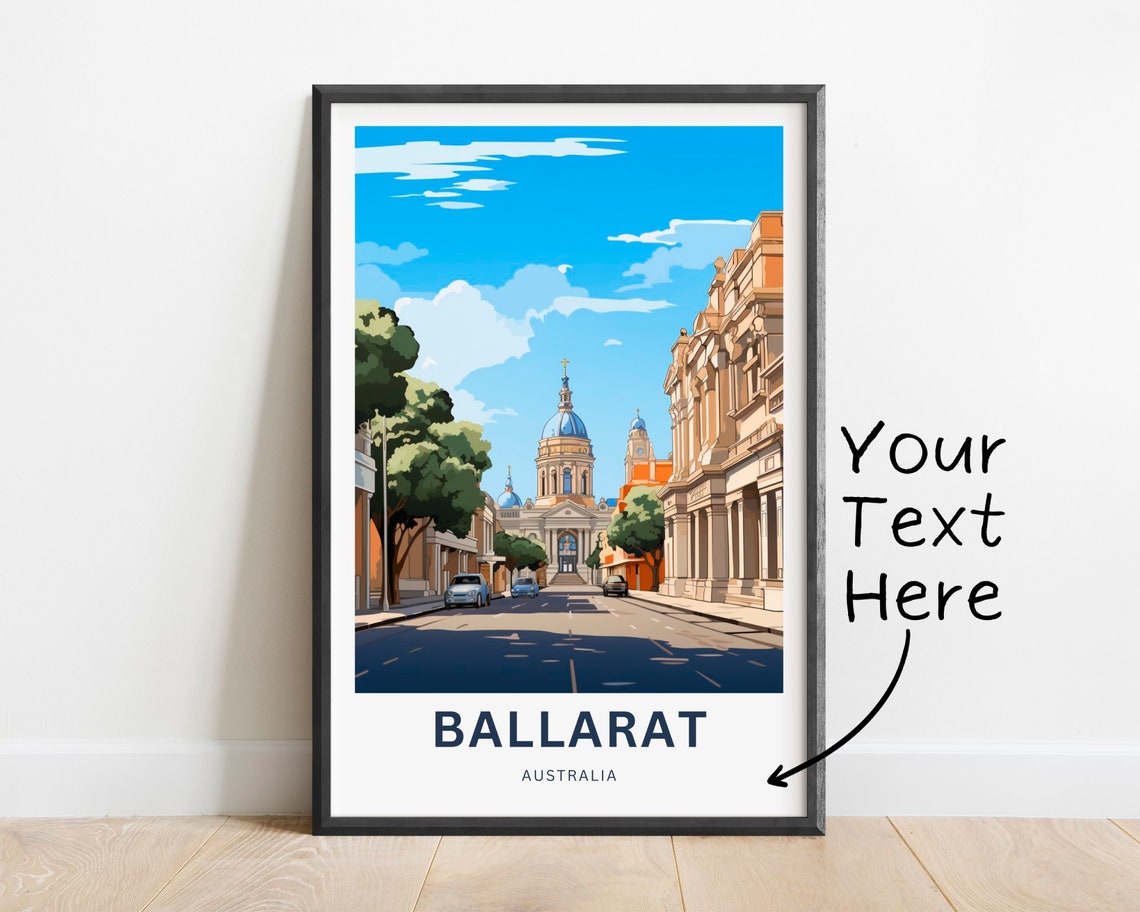 Ballarat Australia Heritage Streetscape Custom Art Travel Poster