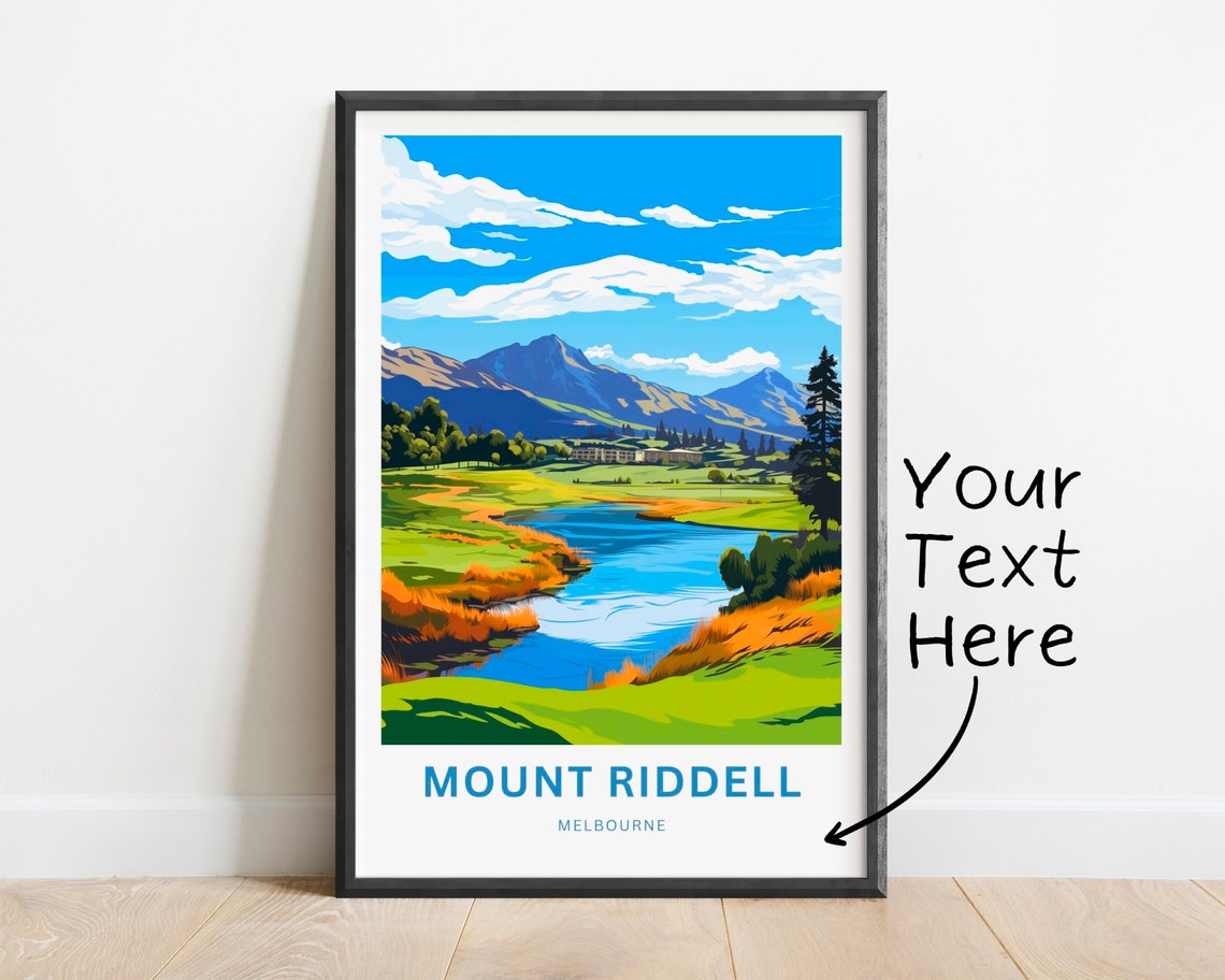 Personalized Mount Riddell Melbourne River Valley Custom Text Poster