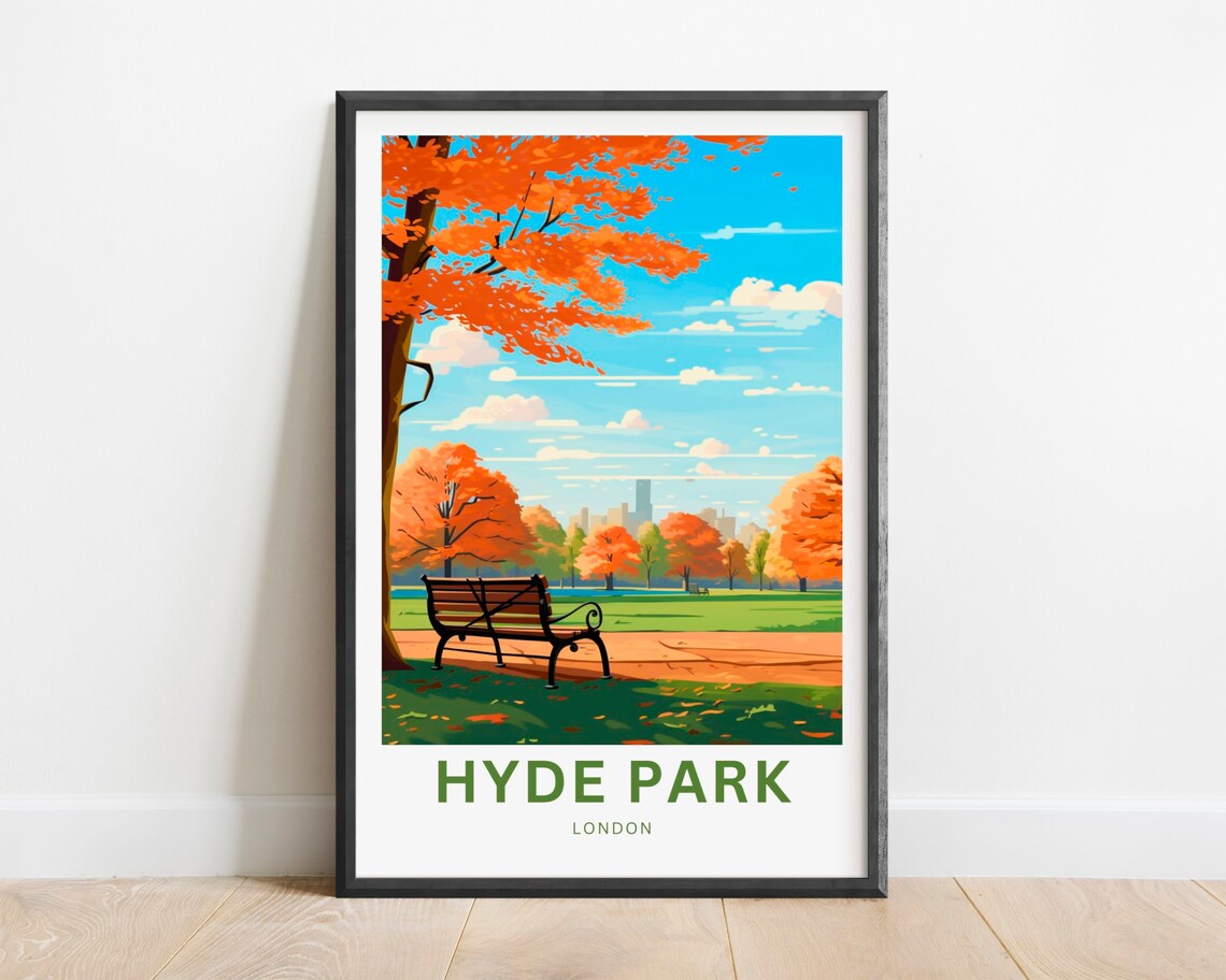 Hyde Park Travel Poster, London Art Print