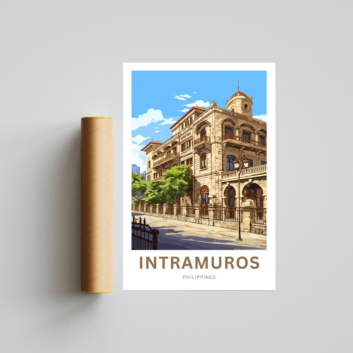 Intramuros Philippines Colonial Stone Heritage Building Travel Poster - Image 4
