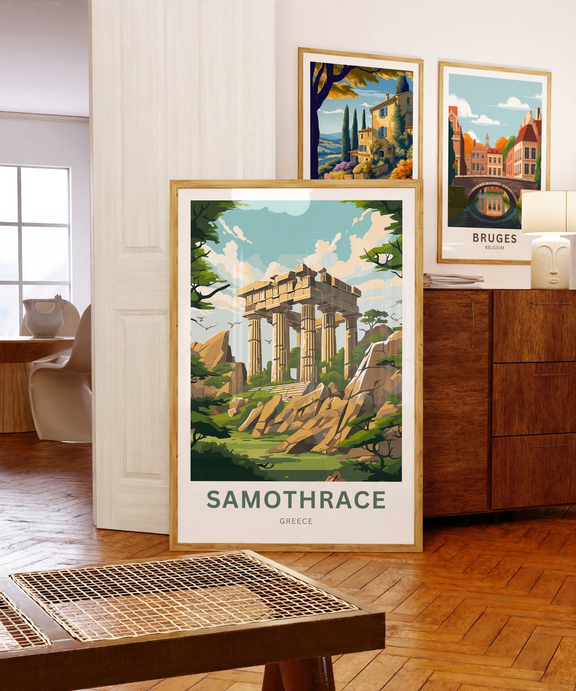 Samothrace Greece Custom Name Ancient Temple Rocky Hills Poster - Image 5
