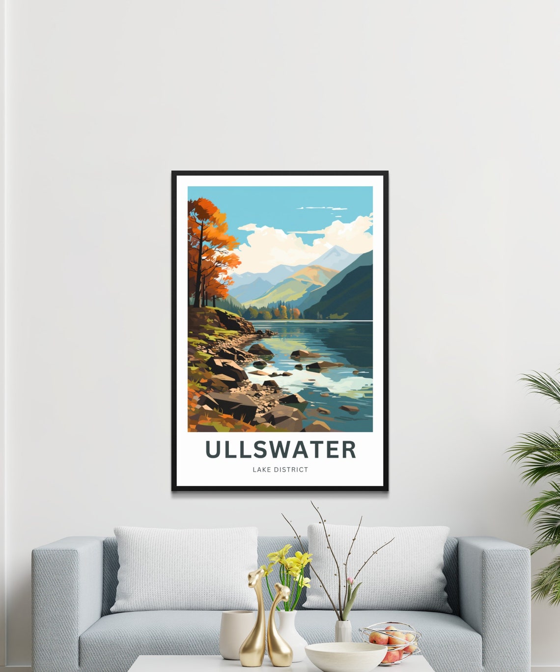 Personalized Ullswater Lake District Autumn Lakeside Travel Poster - Image 3