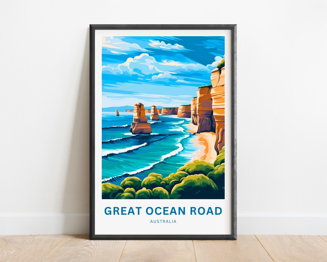 Great Ocean Road Australia Twelve Apostles Coastal Travel Poster