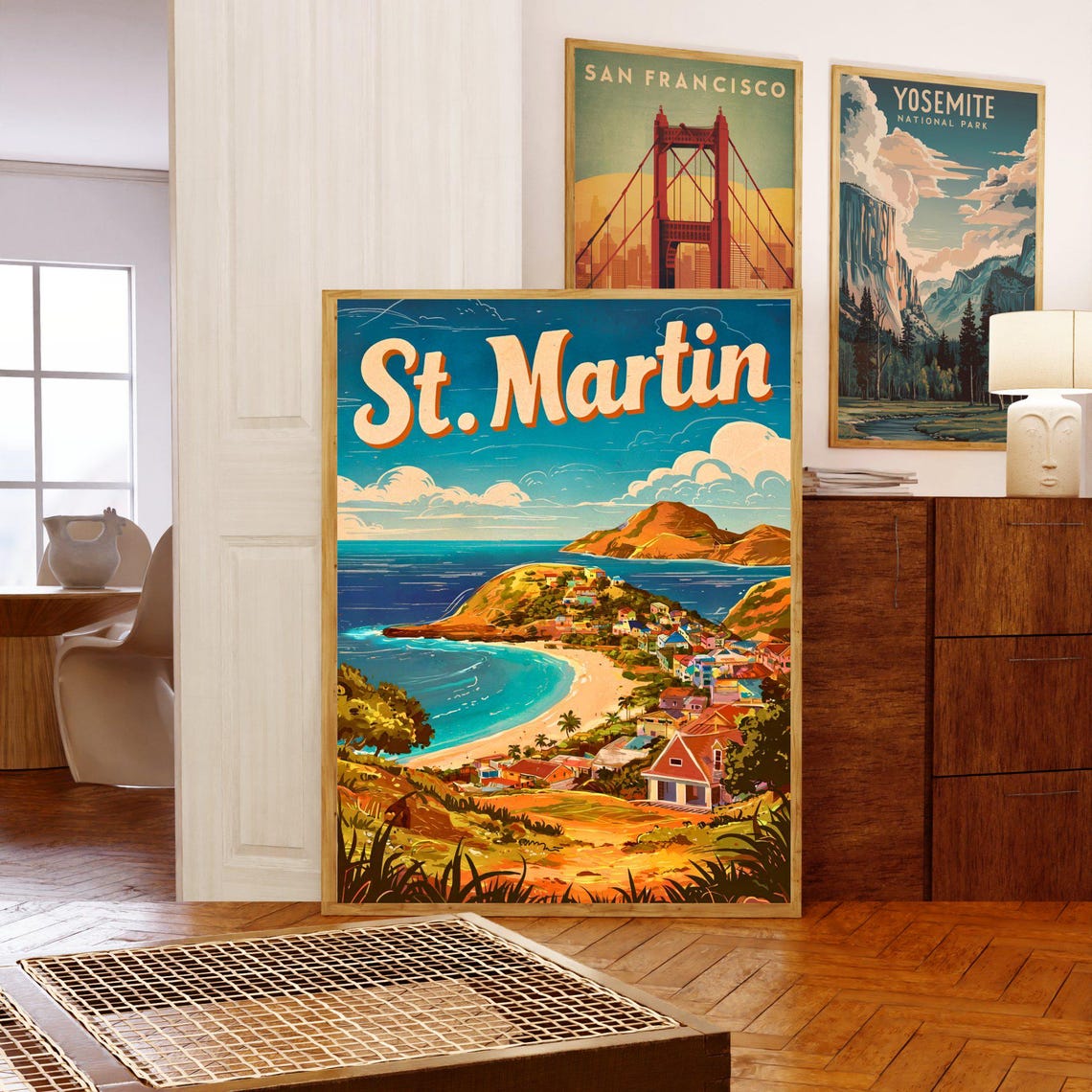 Saint Martin Vintage Travel Poster Saint Martin Print Caribbean Wall Art Framed Present Gift Caribbean Present - Image 5