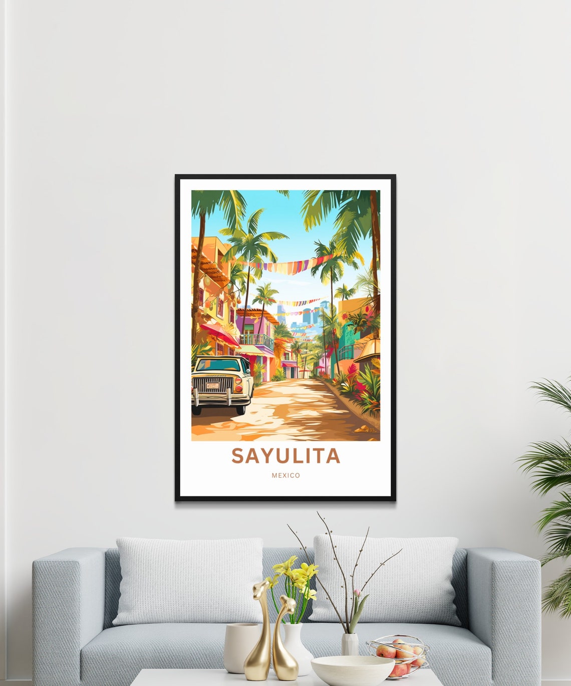 Personalized Sayulita Travel Print Sayulita Poster Mexico Wall Art Framed Present Gift Mexico Present - Image 2