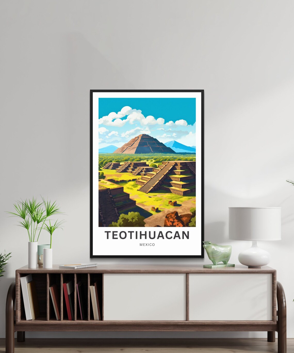 Teotihuacan Mexico Pyramid of the Sun Ancient Ruins Travel Poster - Image 3