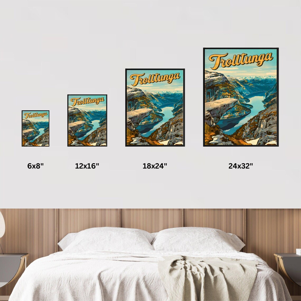 Trolltunga Norway Golden Hour Fjord Ledge Mountain Travel Poster - Image 4
