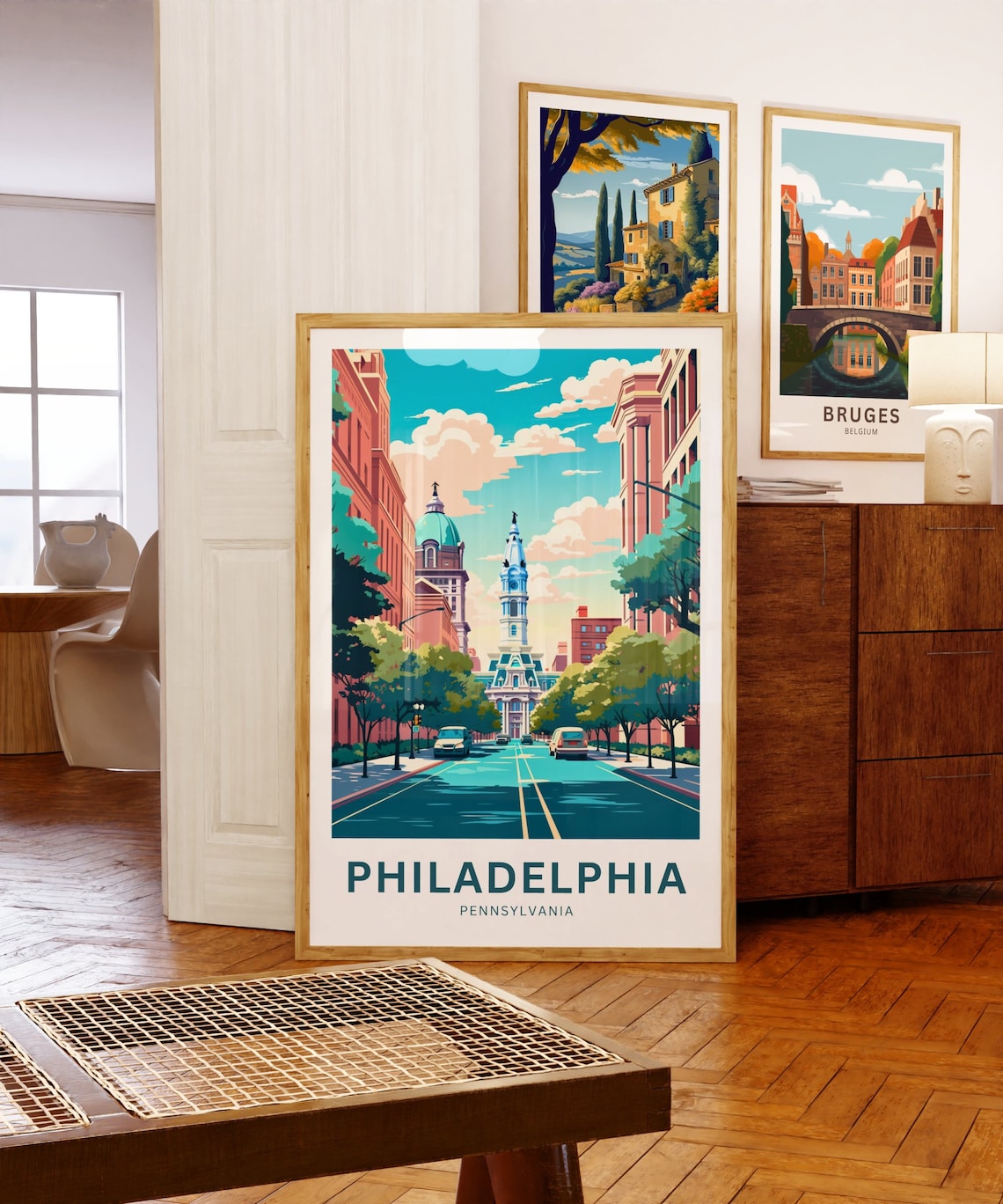 Personalized Philadelphia City Hall Street Pennsylvania Travel Poster - Image 5