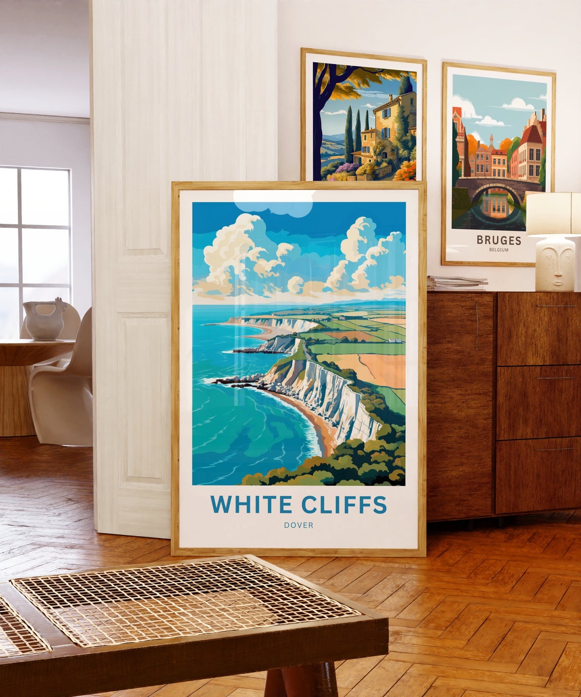 Personalized White Cliffs Dover England Custom Text Travel Poster - Image 3