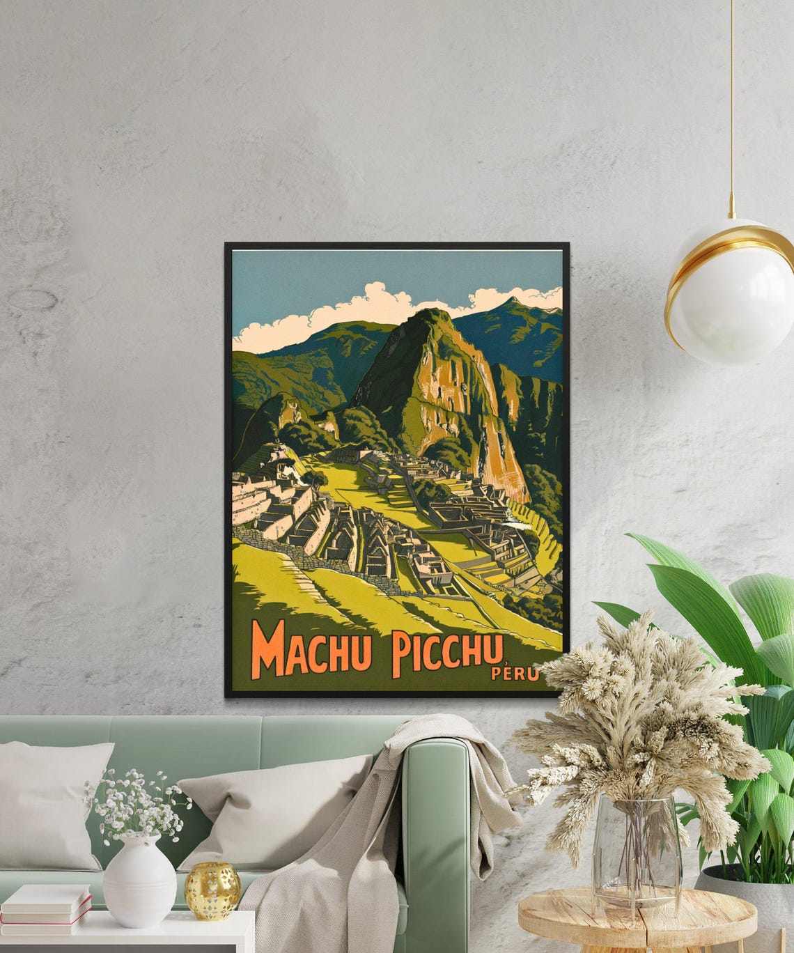 Machu Picchu Vintage Travel Poster Machu Picchu Print Peru Wall Art Framed Gift Peru Present - Image 3