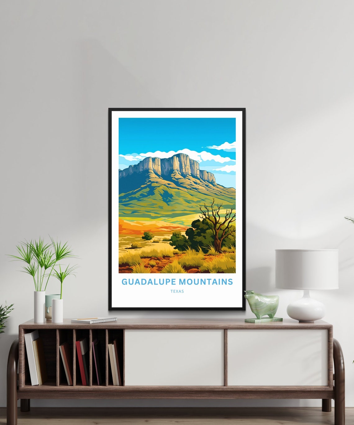 Personalized Guadalupe Mountains Texas Desert Custom Name Poster - Image 2