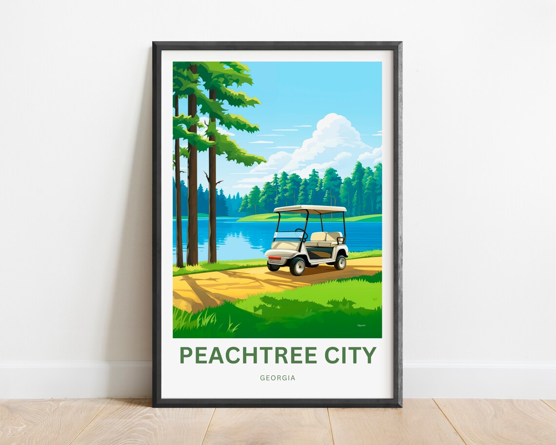 Personalized Peachtree City Travel Poster, Georgia - Image 2