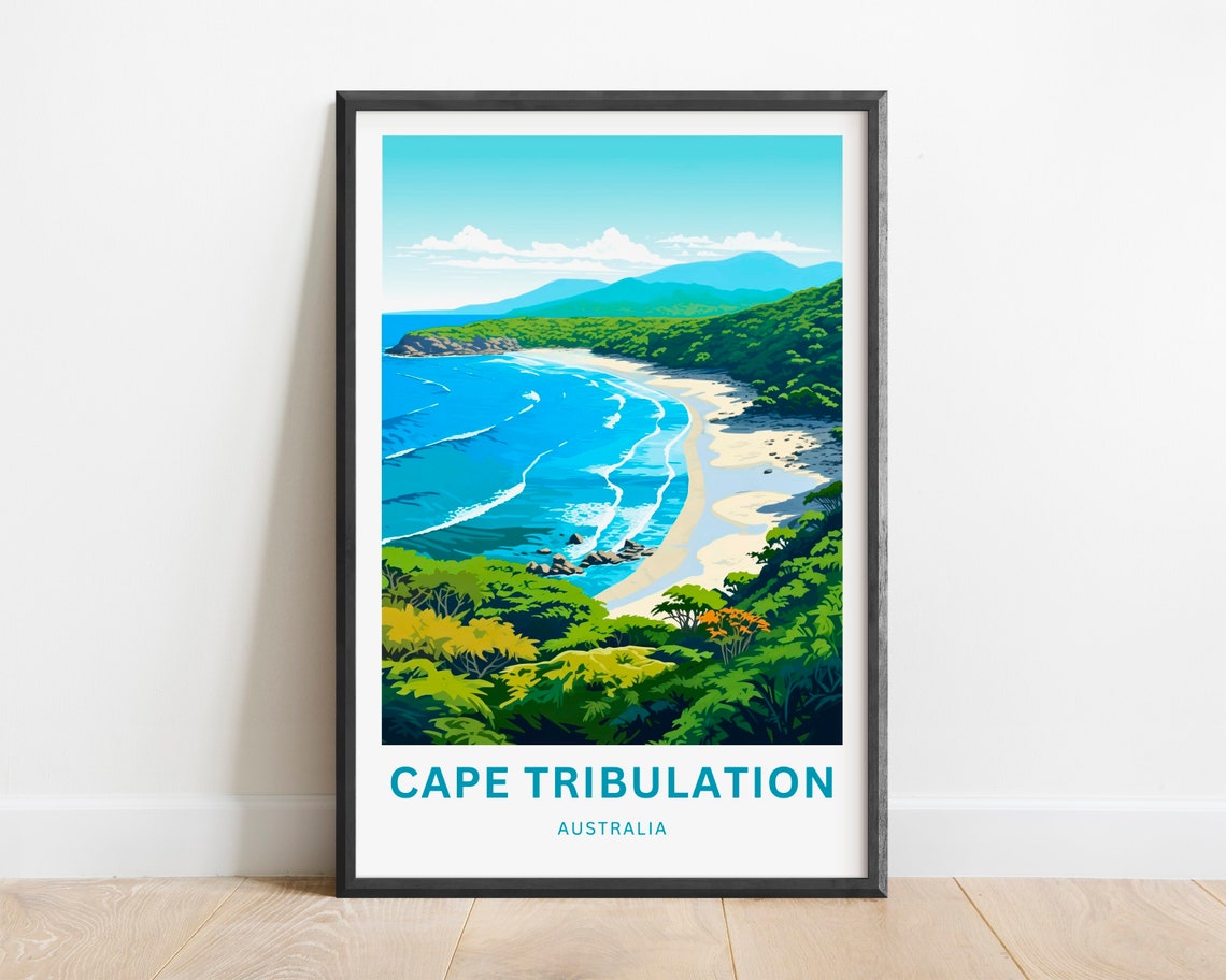 Cape Tribulation Australia Pristine Beach Vintage Travel Poster Gift