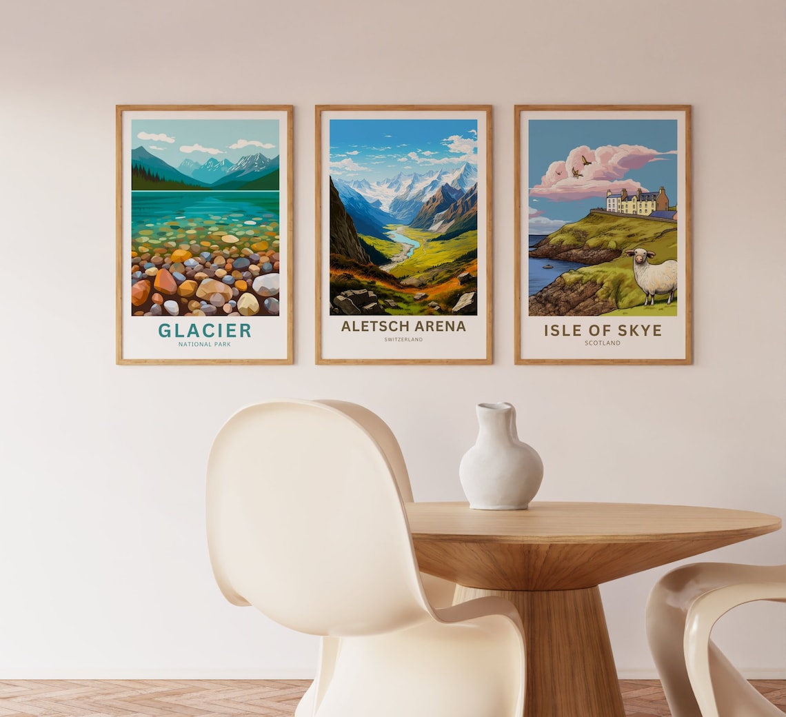 Aletsch Arena Switzerland Glacier Valley Mountain View Travel Poster - Image 5
