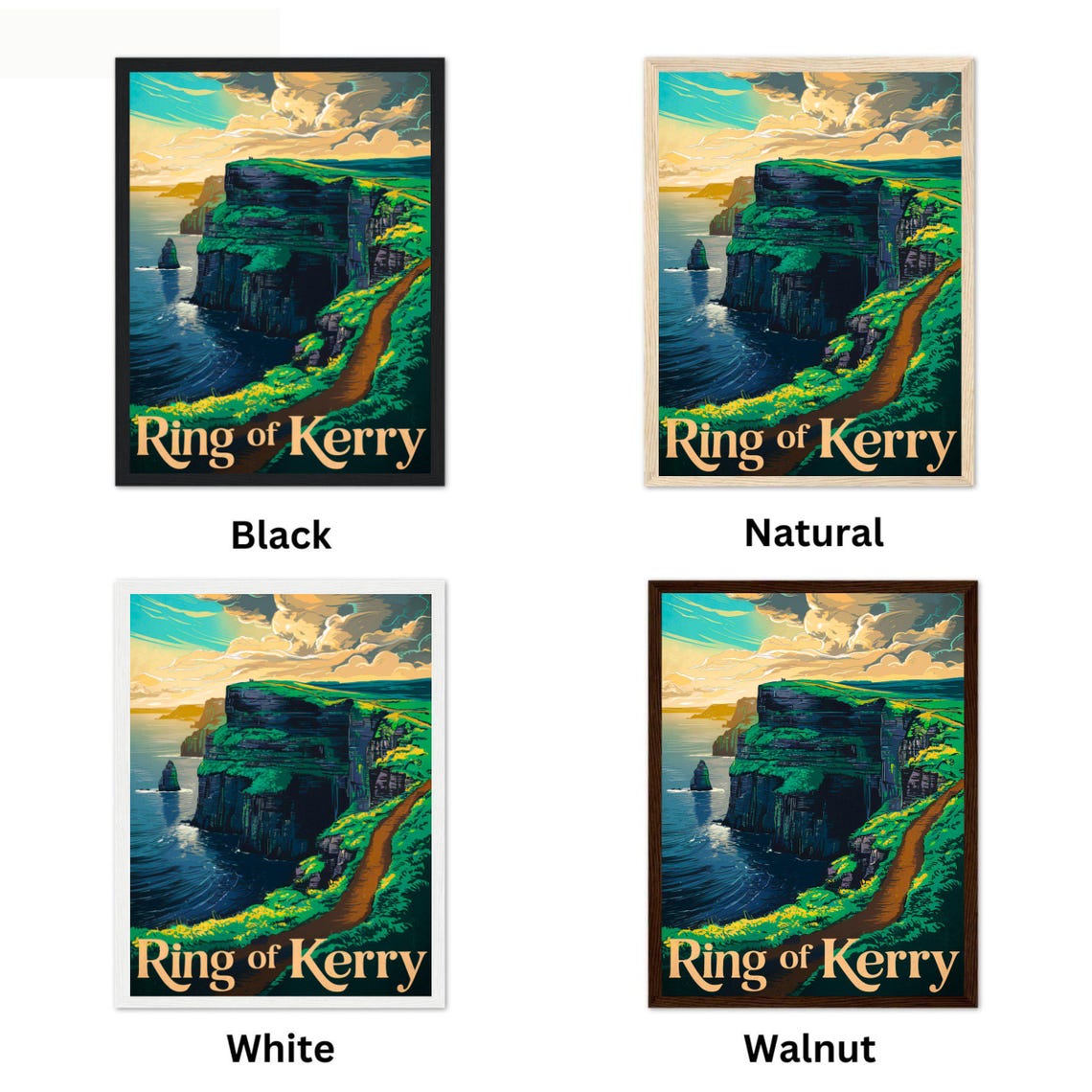 Ring of Kerry Ireland Sea Cliffs Coastal Path Vintage Travel Poster - Image 4