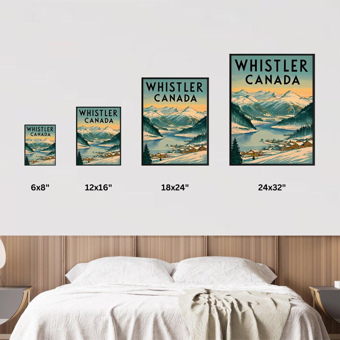 Whistler Canada Snowy Alpine Village Lake Vintage Travel Poster - Image 4