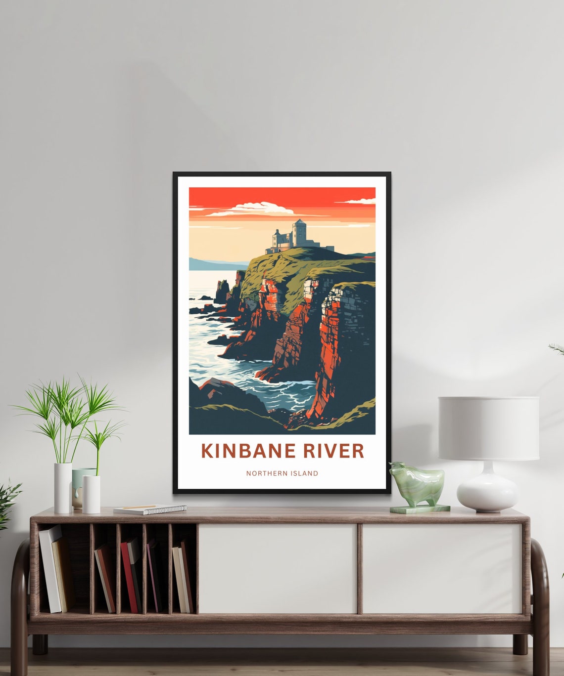 Personalized Kinbane River Castle Cliffs Custom Travel Poster - Image 2