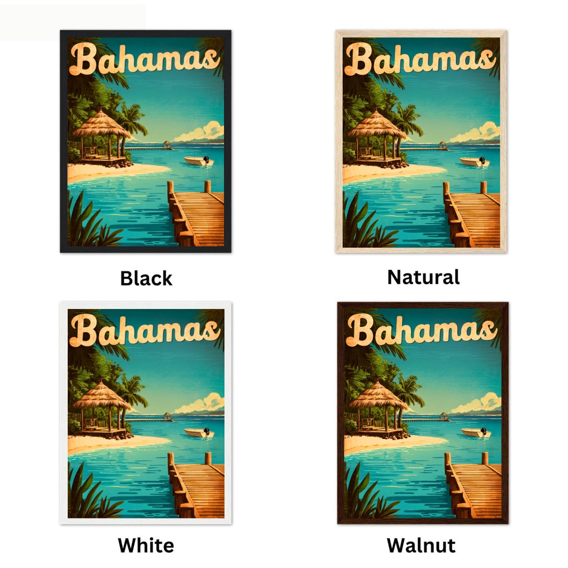 Bahamas Vintage Travel Poster Bahamas Print Caribbean Wall Art Framed Gift Caribbean Present - Image 4