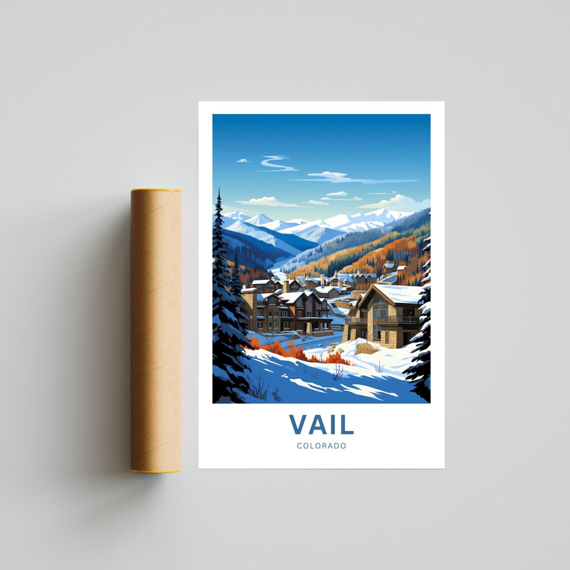 Vail Colorado Alpine Village Snowy Peaks Autumn Travel Poster - Image 4