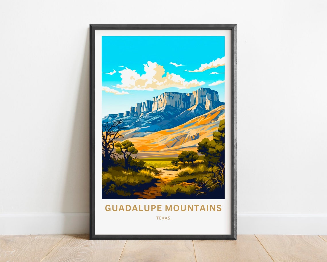 Guadalupe Mountains Texas Limestone Cliffs Desert View Poster