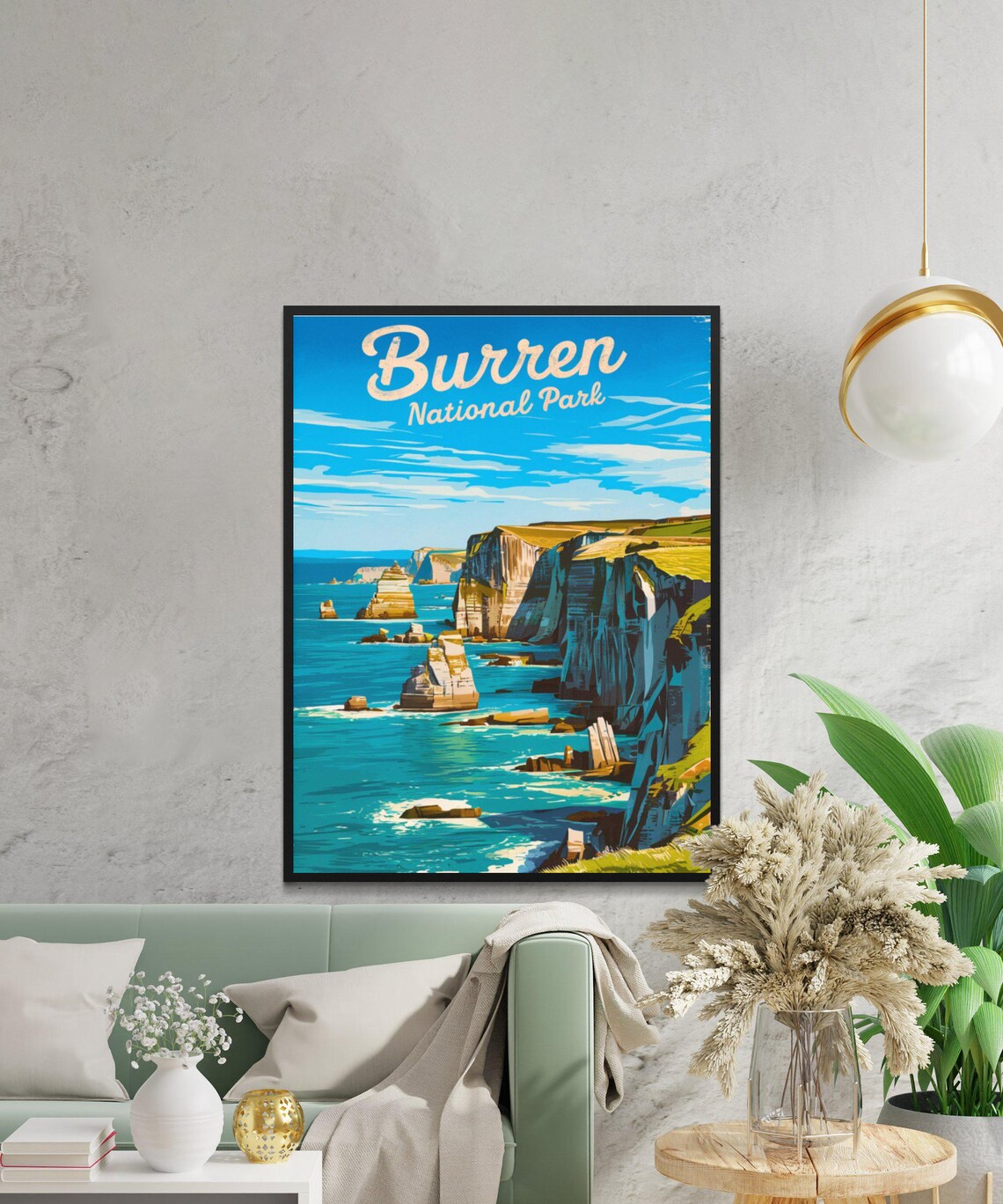 Burren National Park Ireland Sea Cliffs Coastal Vintage Travel Poster - Image 3