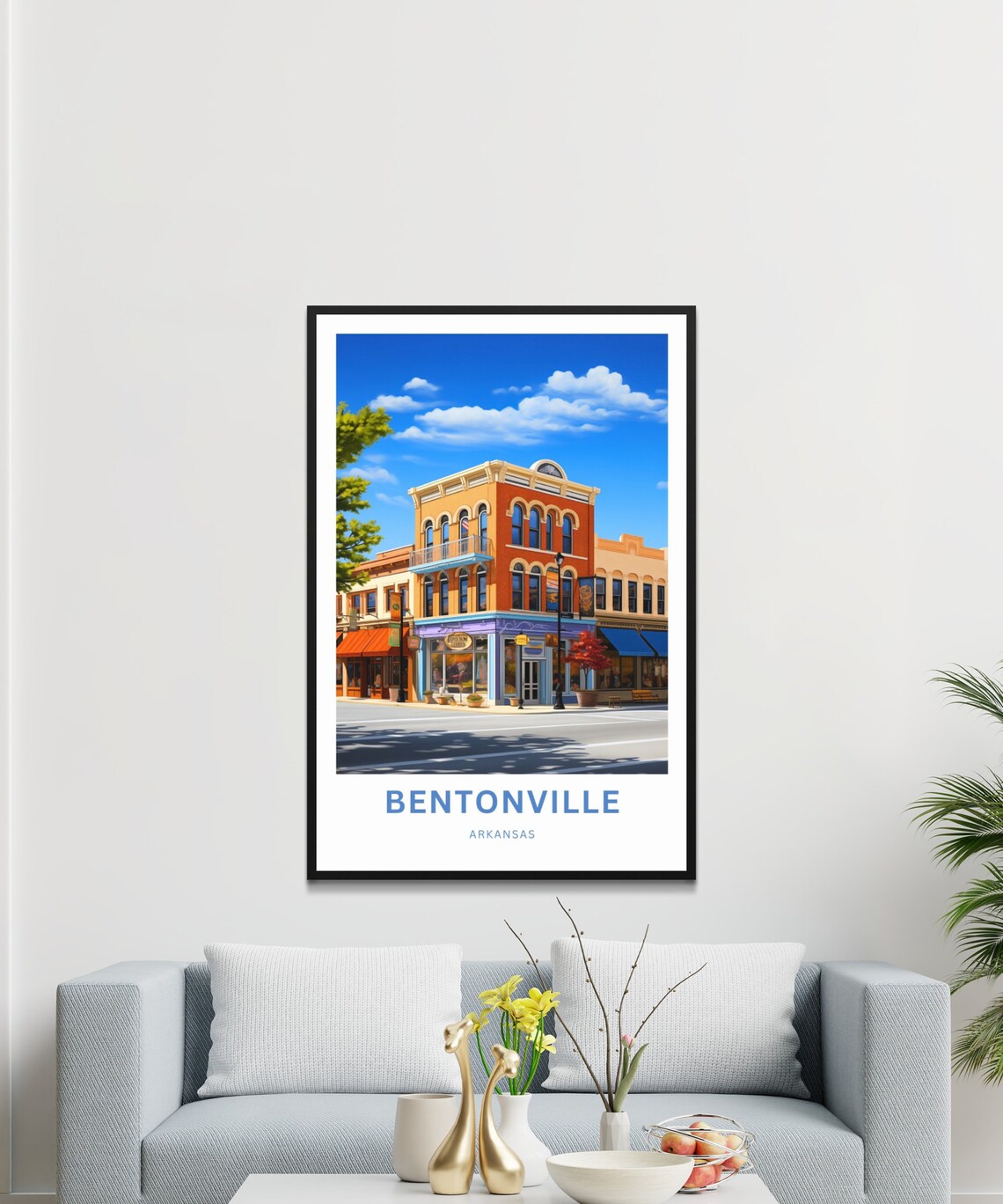 Bentonville Arkansas Historic Downtown Brick Corner Travel Poster - Image 3